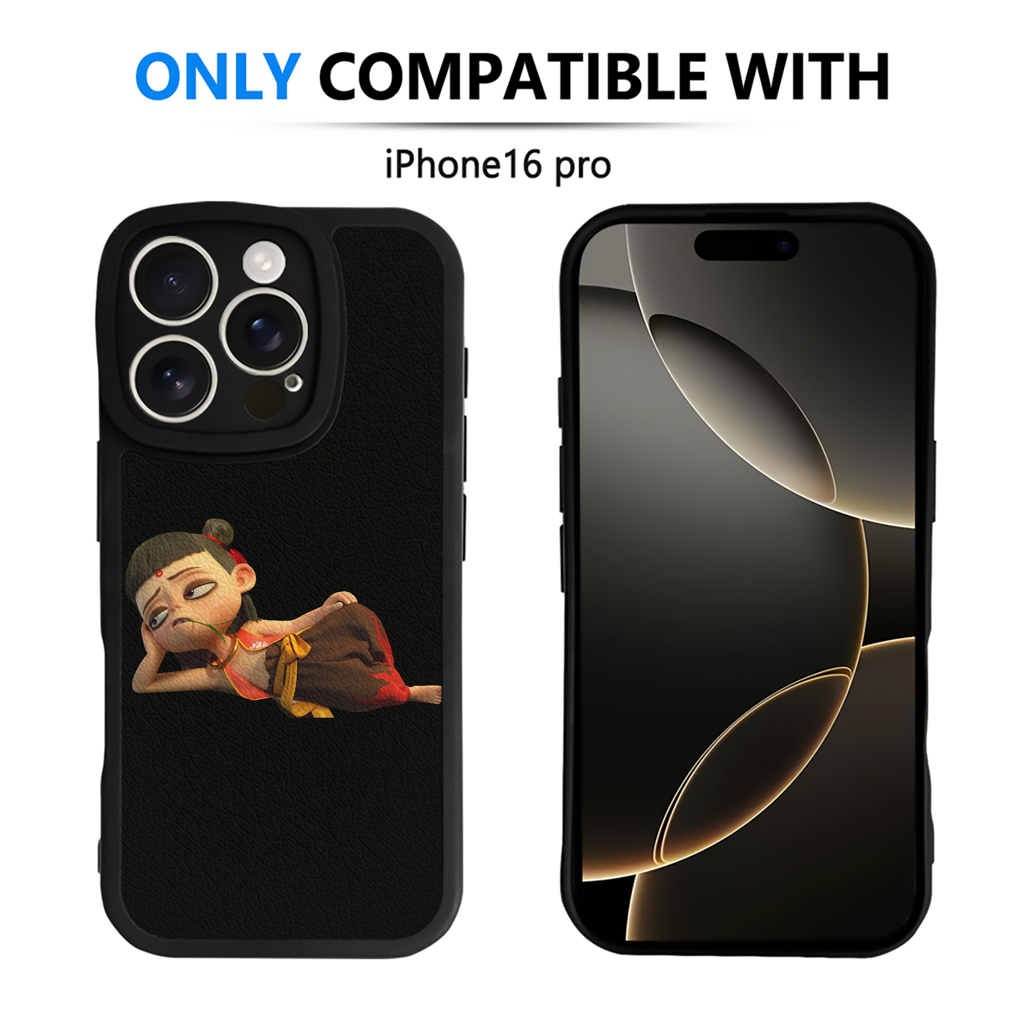 （画像用） Ne Zha 2 ナタ 魔童の大暴れ 【iPhone 16シリーズ対応】シリコンスマホケース（レザー調） 材質：シリコン